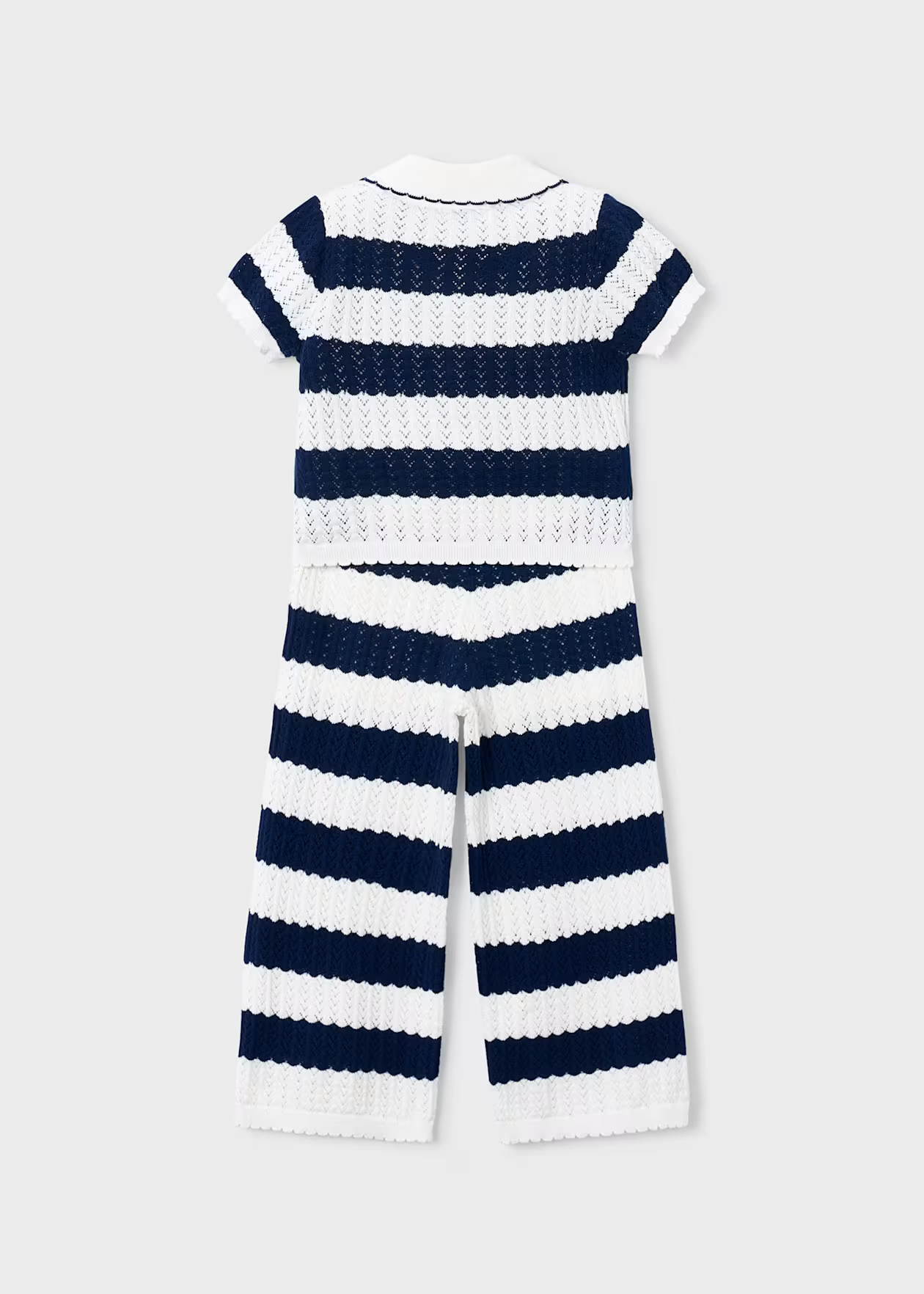 Girl Striped Crochet Set - Porcelain