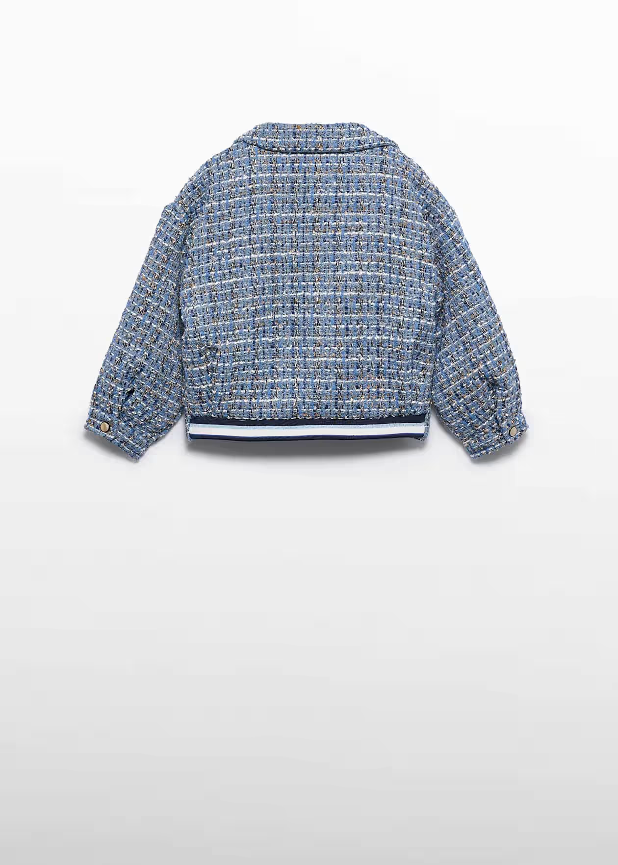 Double Breasted Tweed Jacket - Sky Blue