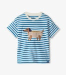 Hot Dog Slouch Tee - Mediterranean Blue