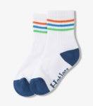 Spring Stripes Crew Socks - White