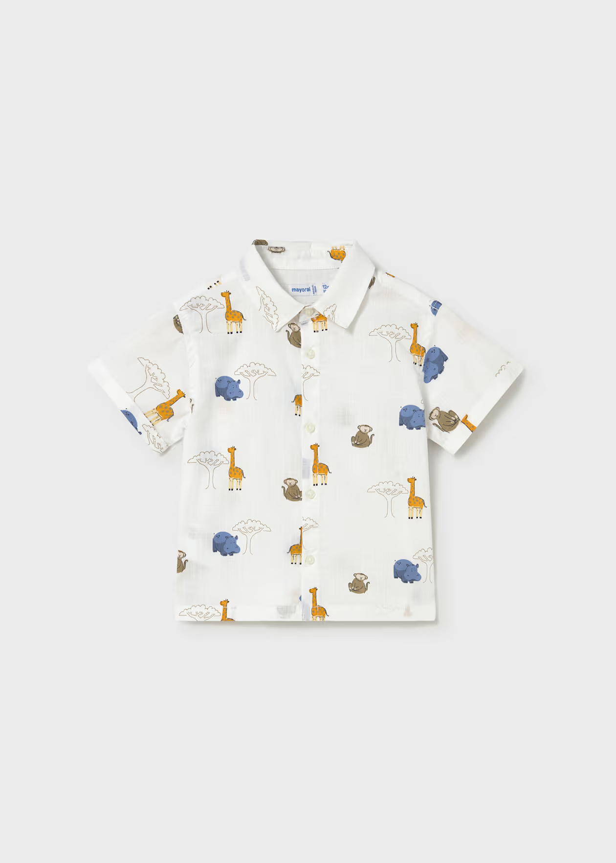 Mayoral Baby Printed Short Sleeve Shirt white Little Sprout