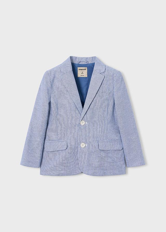 Mayoral Linen Blazer Blue Stripe Little Sprout