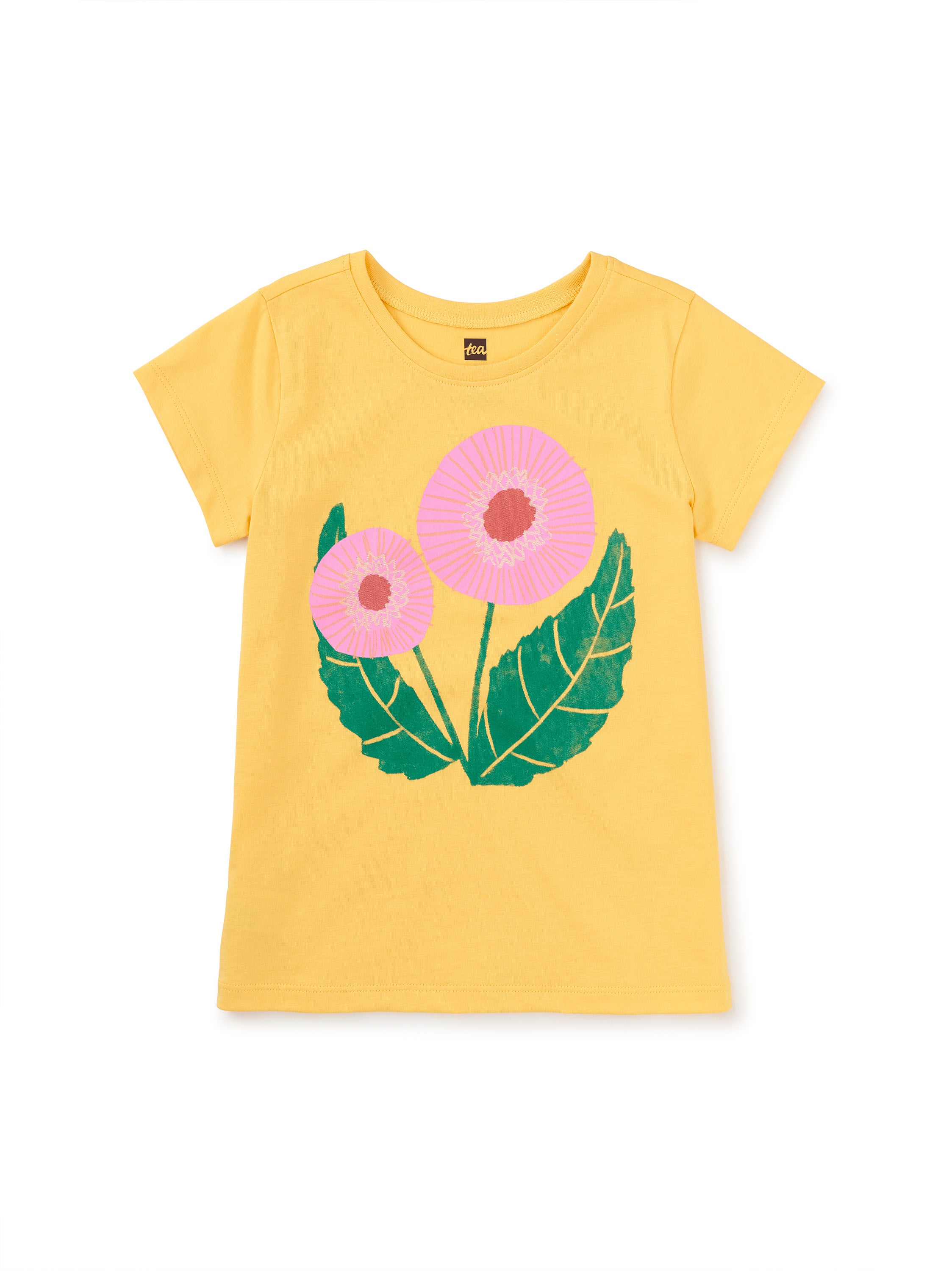 Button Flower Graphic Tee -