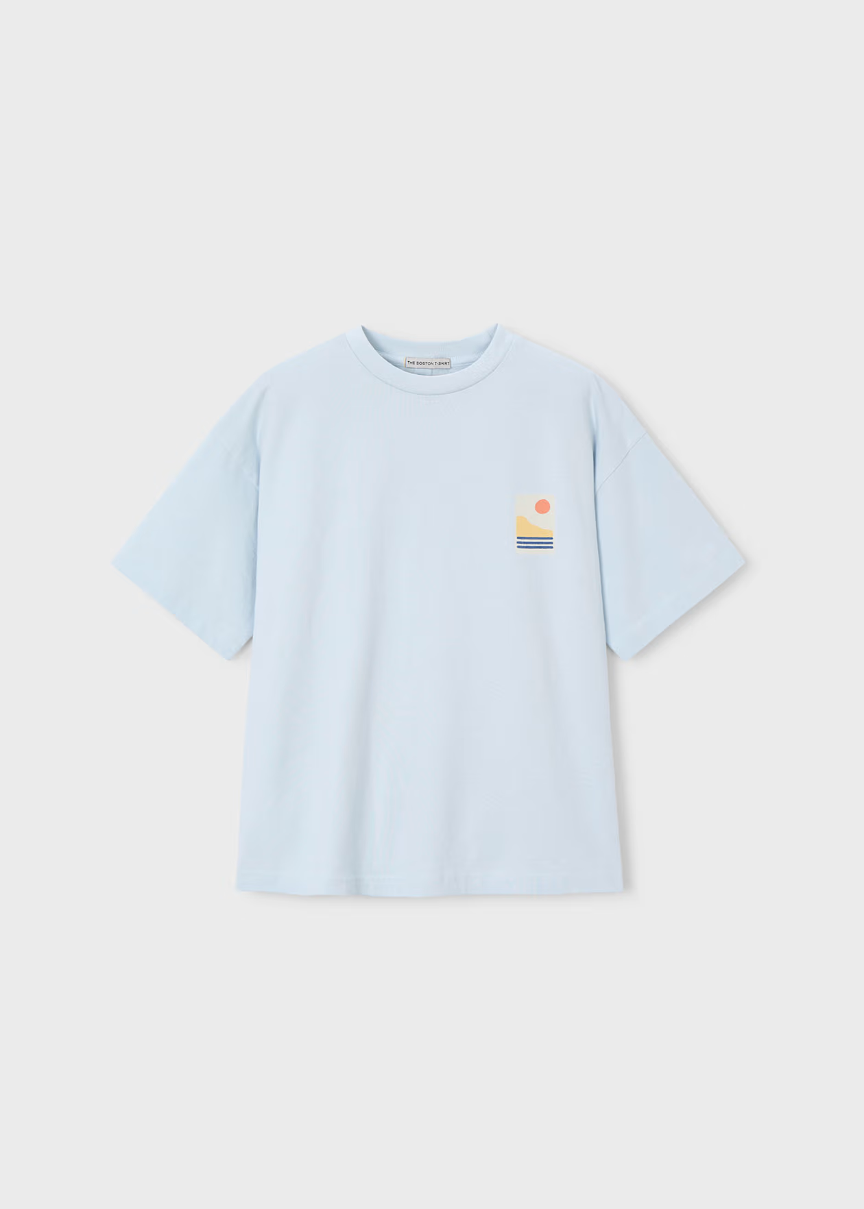 Mayoral Boy T Shirt landscape Graphic Boston Kids Sky Blue Little Sprout