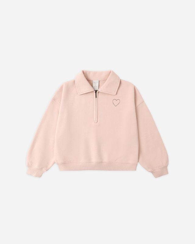 Rylee and Cru Quarter Zip Sweatshirt Blush Little Sprout
