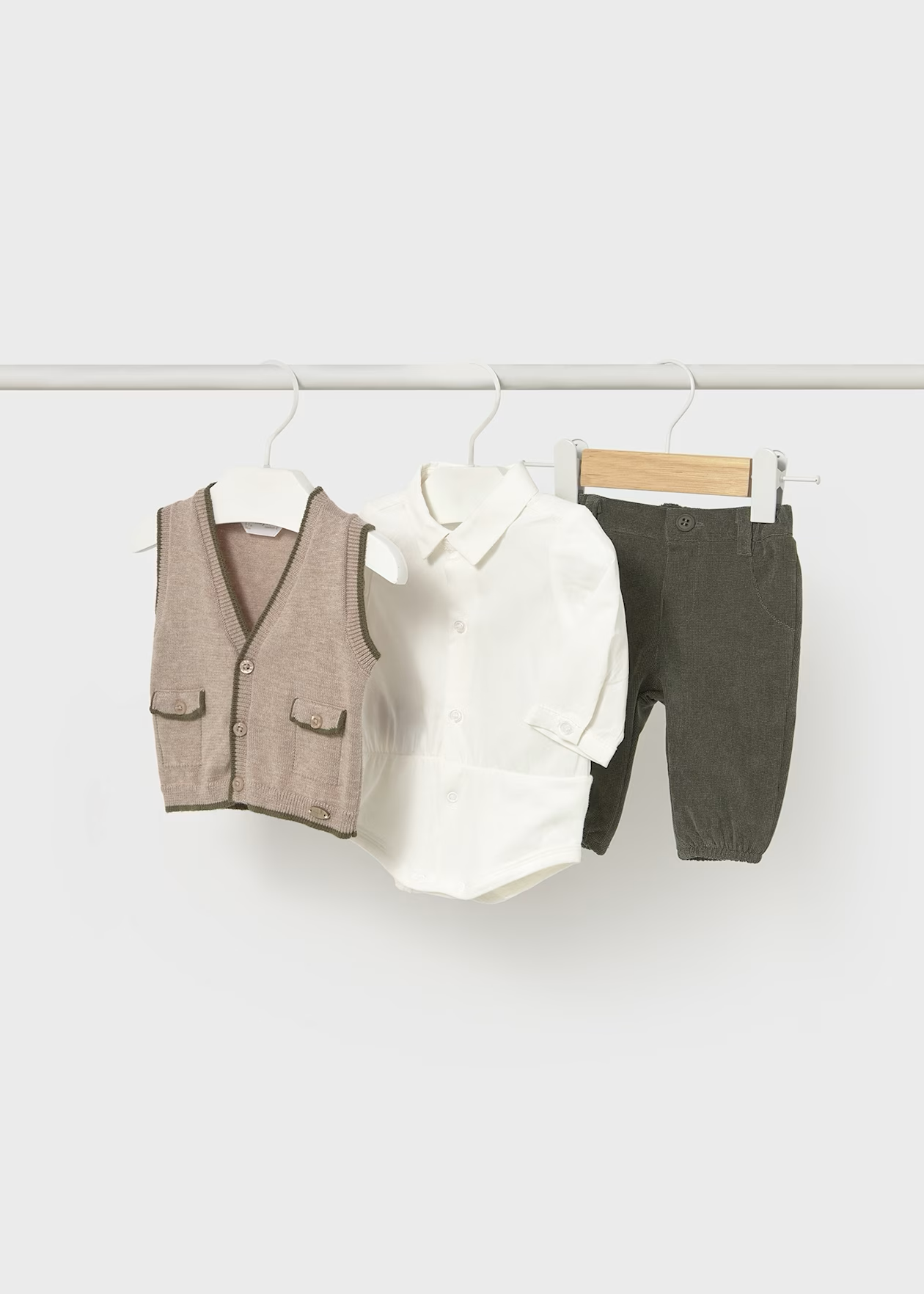 Mayoral NEwborn Boy 3-Piece Set Dark Green Little Sprout