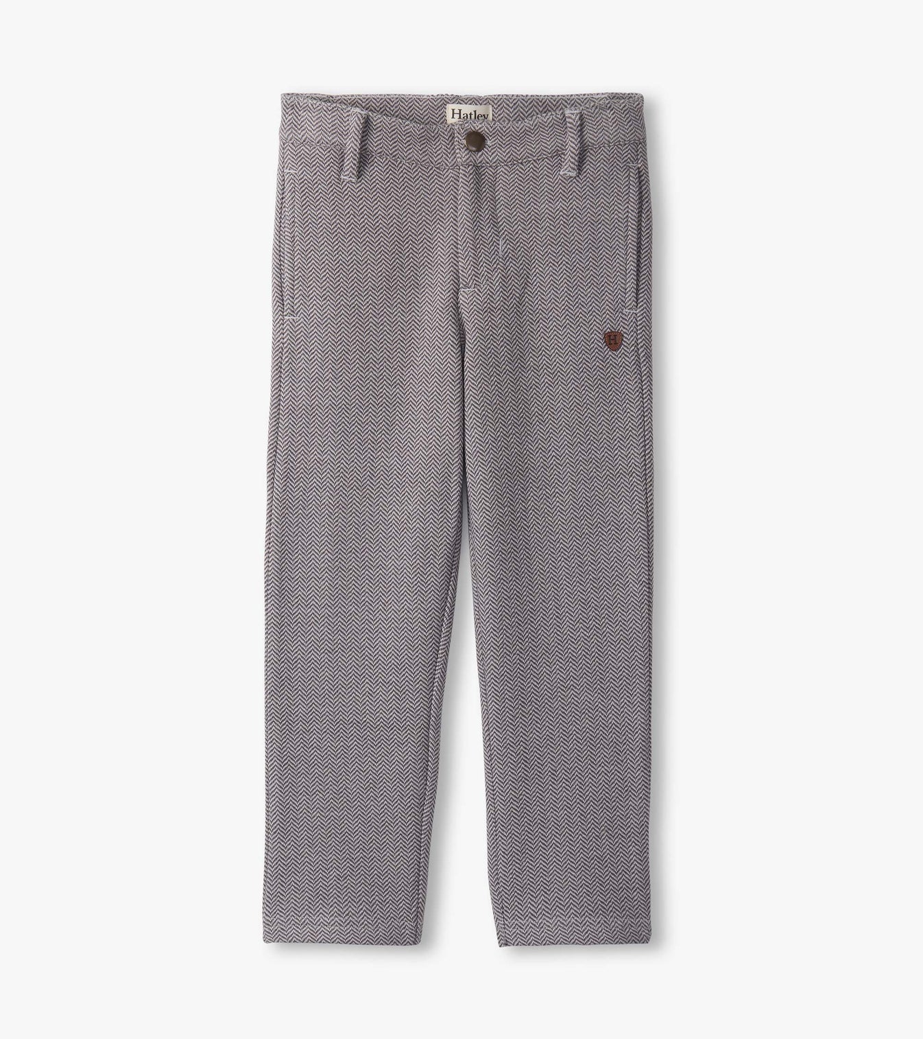 Hatley Dark Grey Herringbone Pants Little Sprout