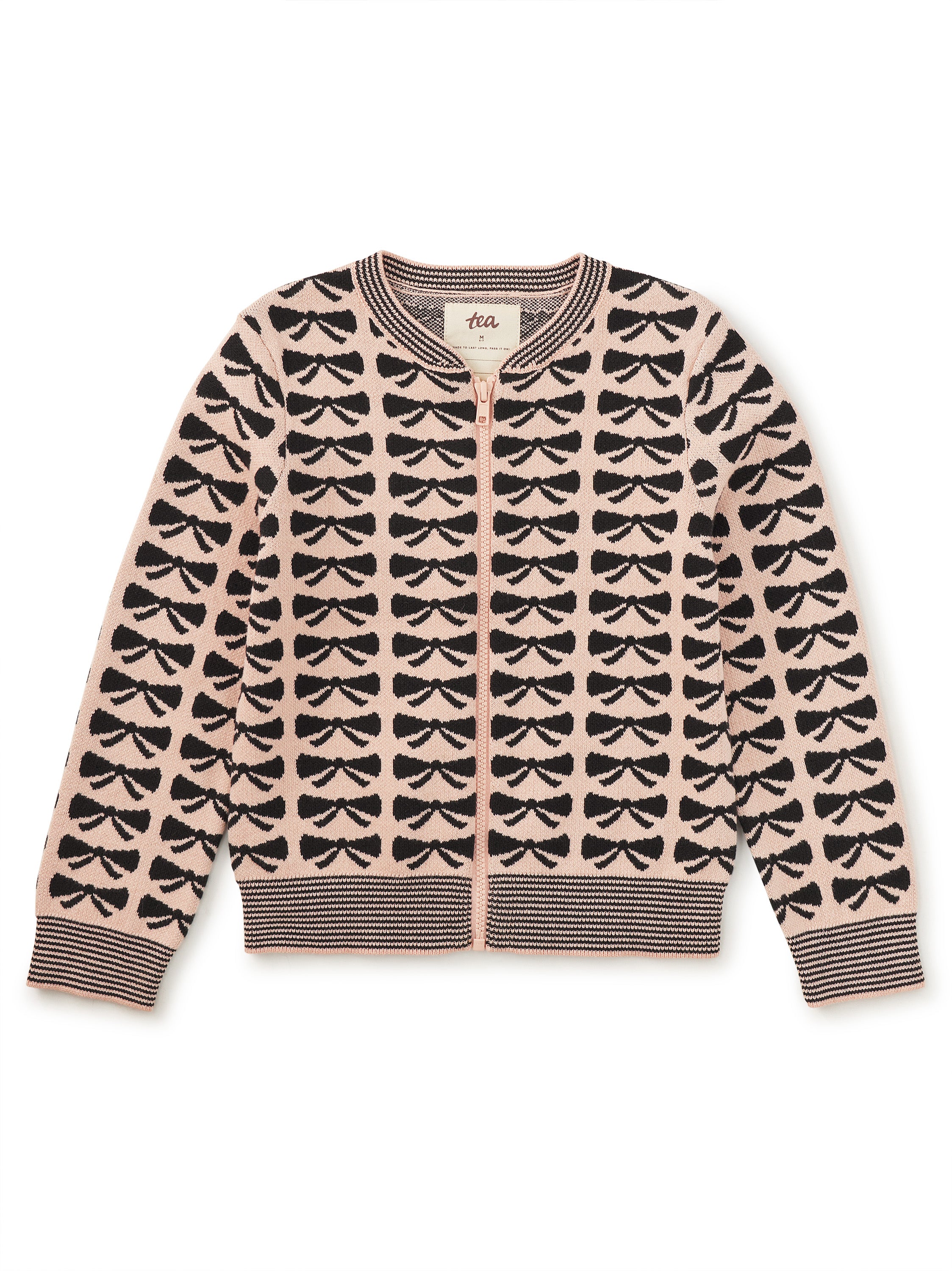 Zip Up Bow Cardigan Little Sprout Tea Collection