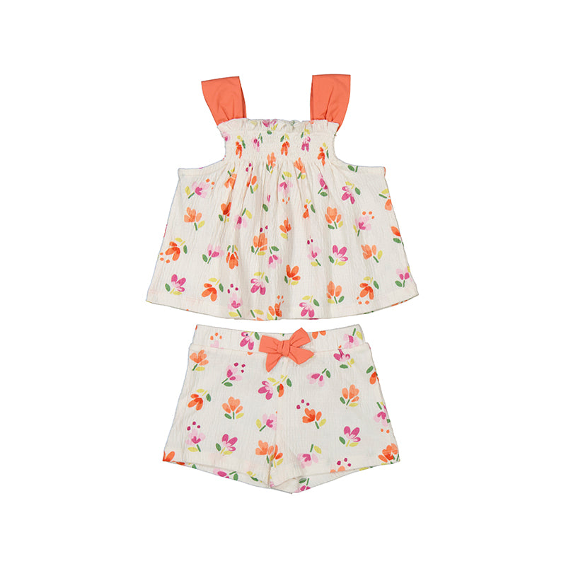 Baby Shorts and Bambula Shirt Set - Carrot