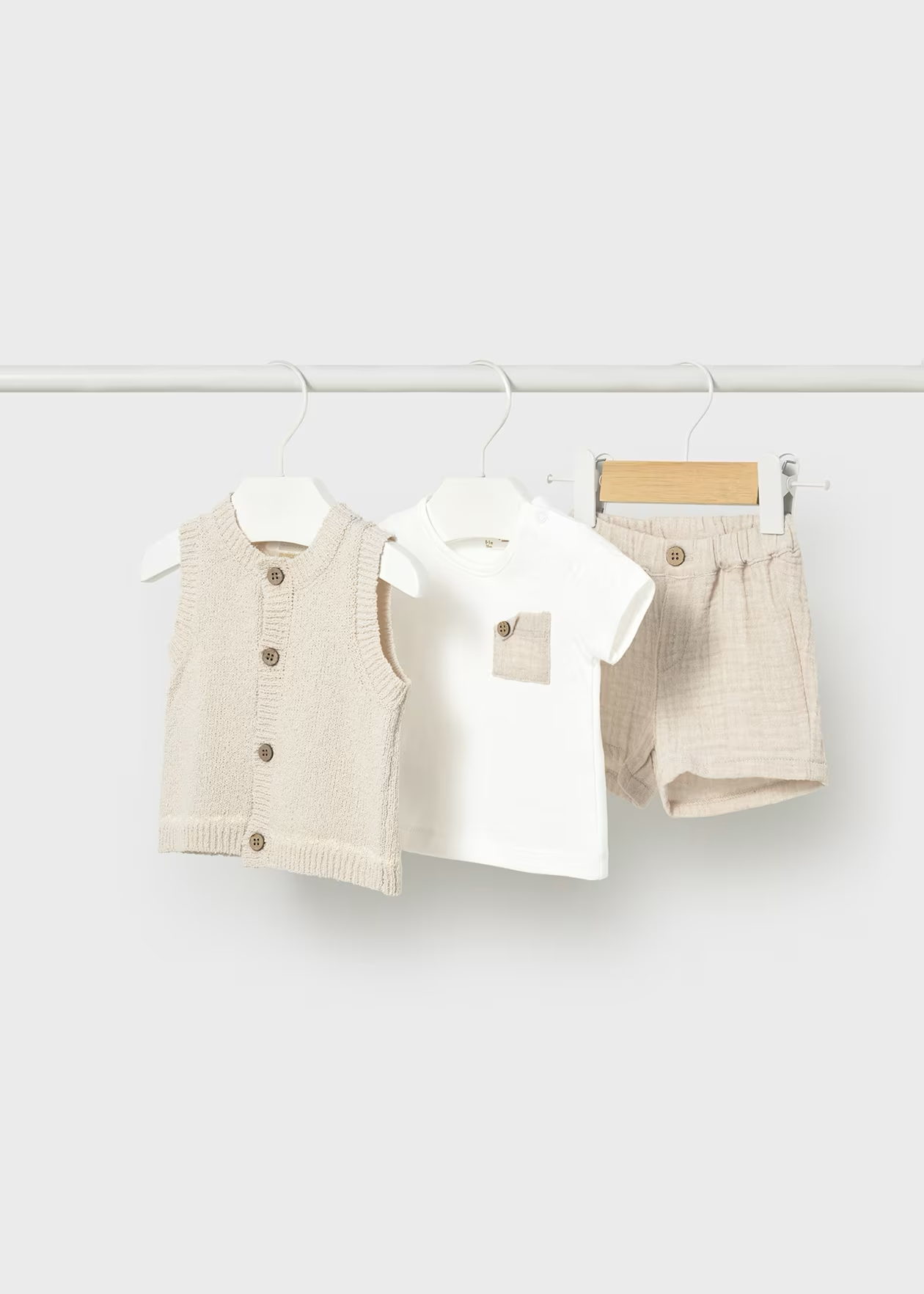 Mayoral Newborn Boy 3 Piece Set Wheat Little Sprout