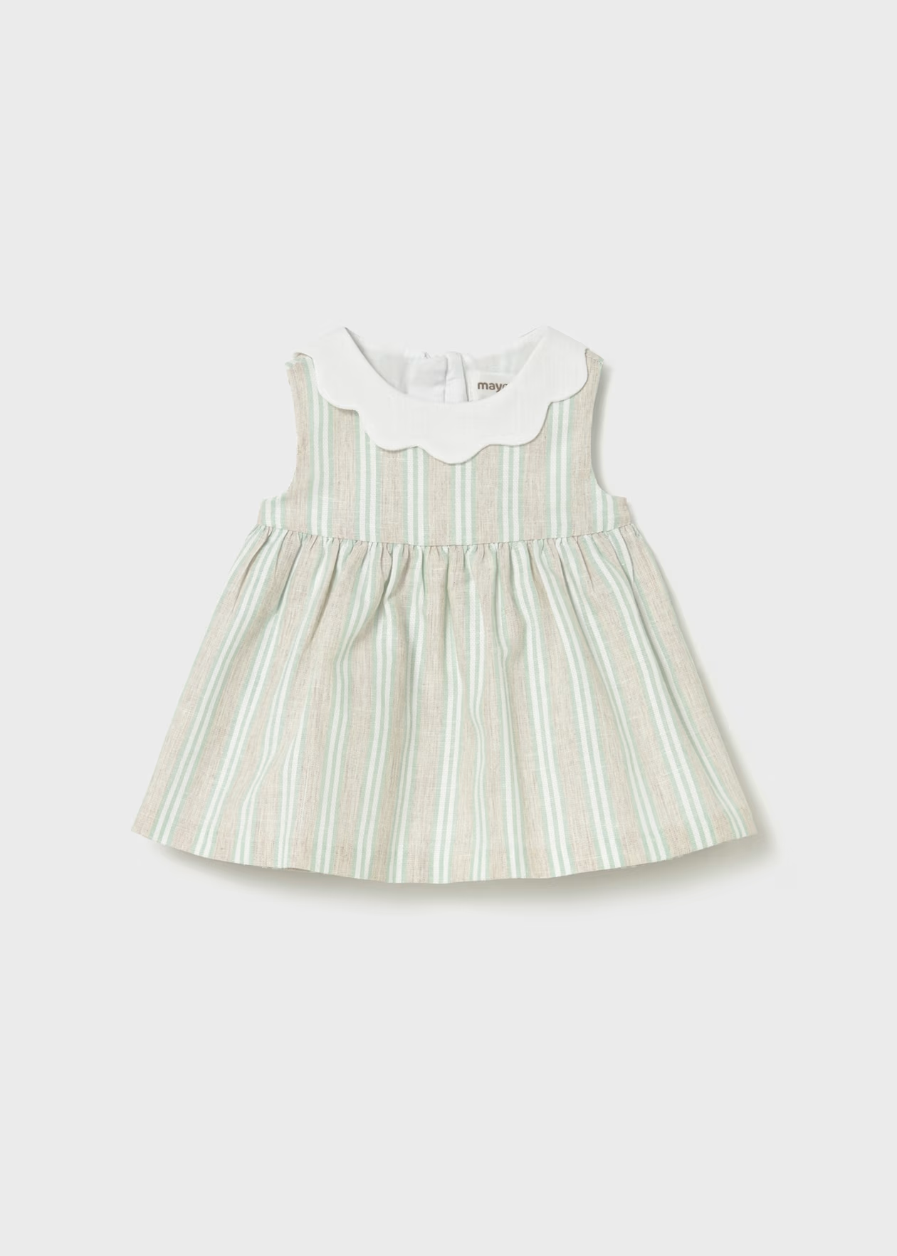 newborn Girl Linen Dress Aqua Little Sprout