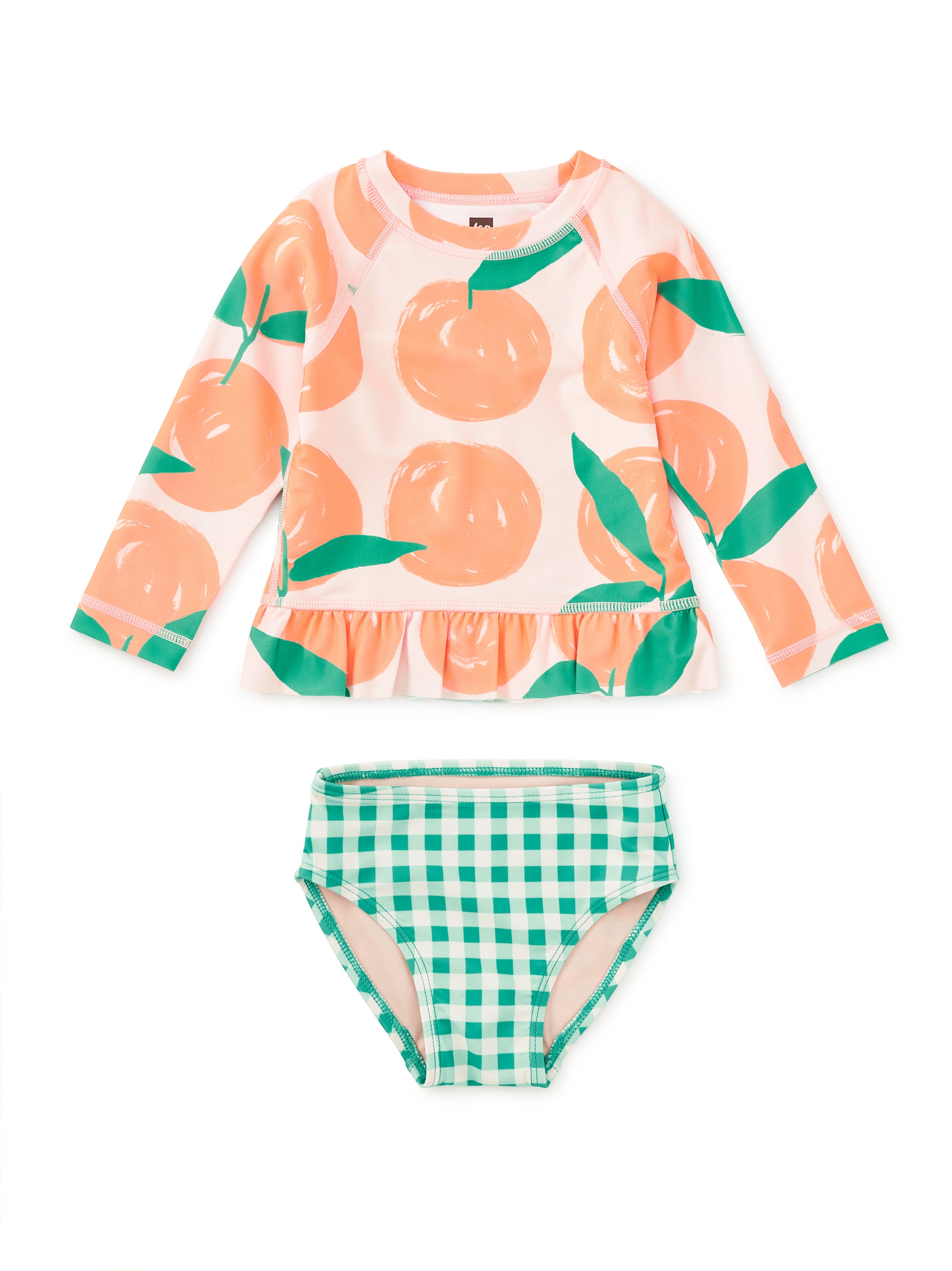 Rash Guard Baby Swim Set Valencia Orange Little Sprout Tea Collection