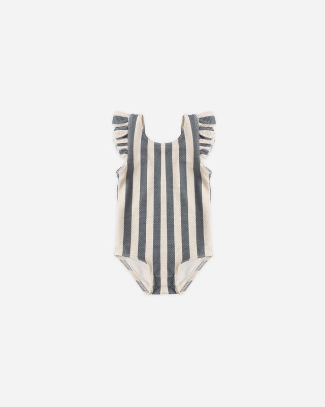 Quincy Mae Scoop Back One- Piece Swimsuit Retro Ocean Stripe Little Sprout