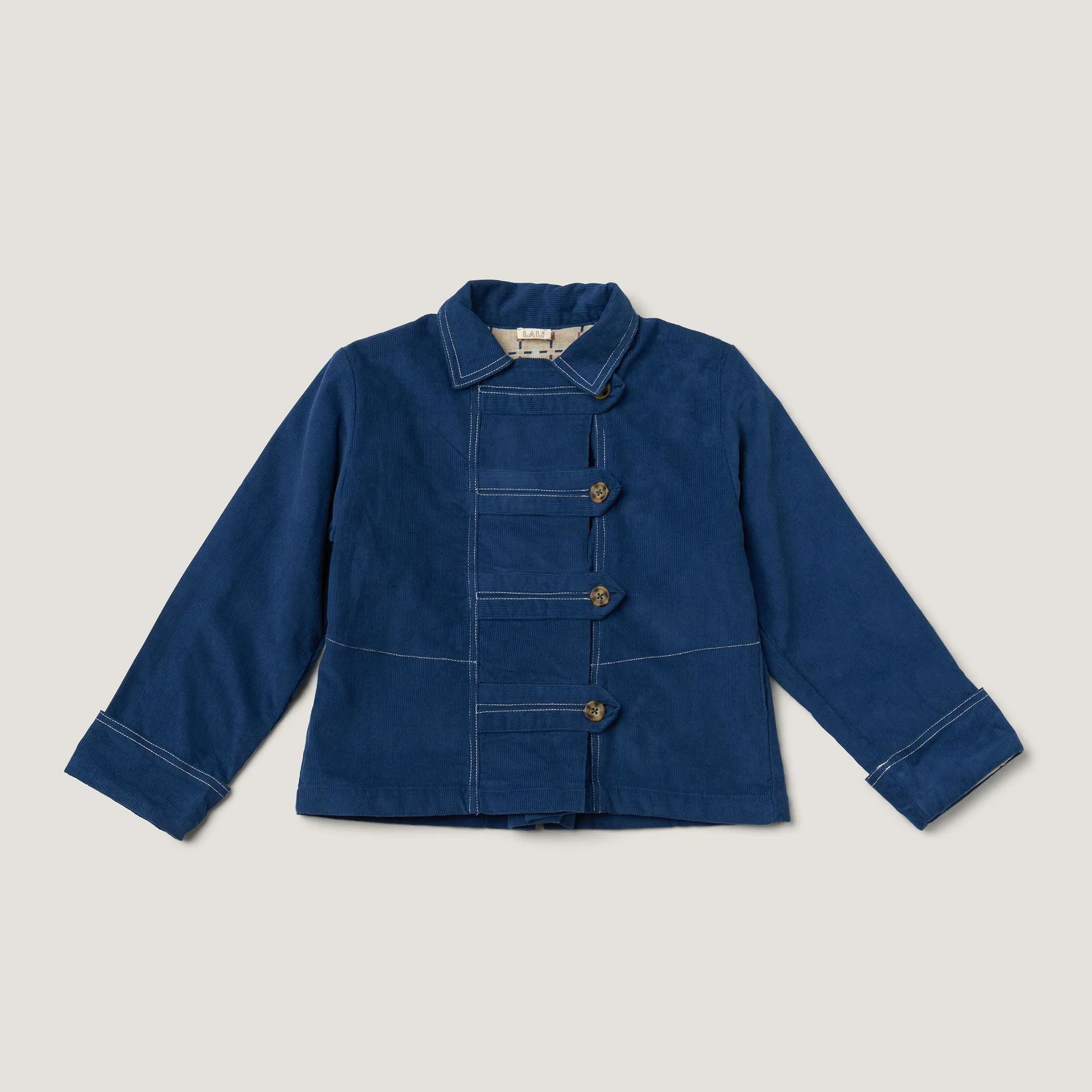 Toggle Jacket Bijou Blue Embroidery Little Sprout