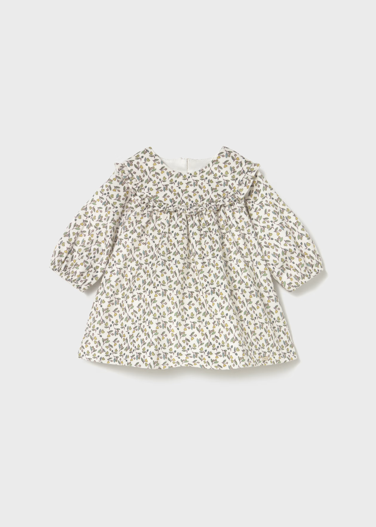 Mayoral Newborn Girl Printed Velvet Dress Olive Little sprout