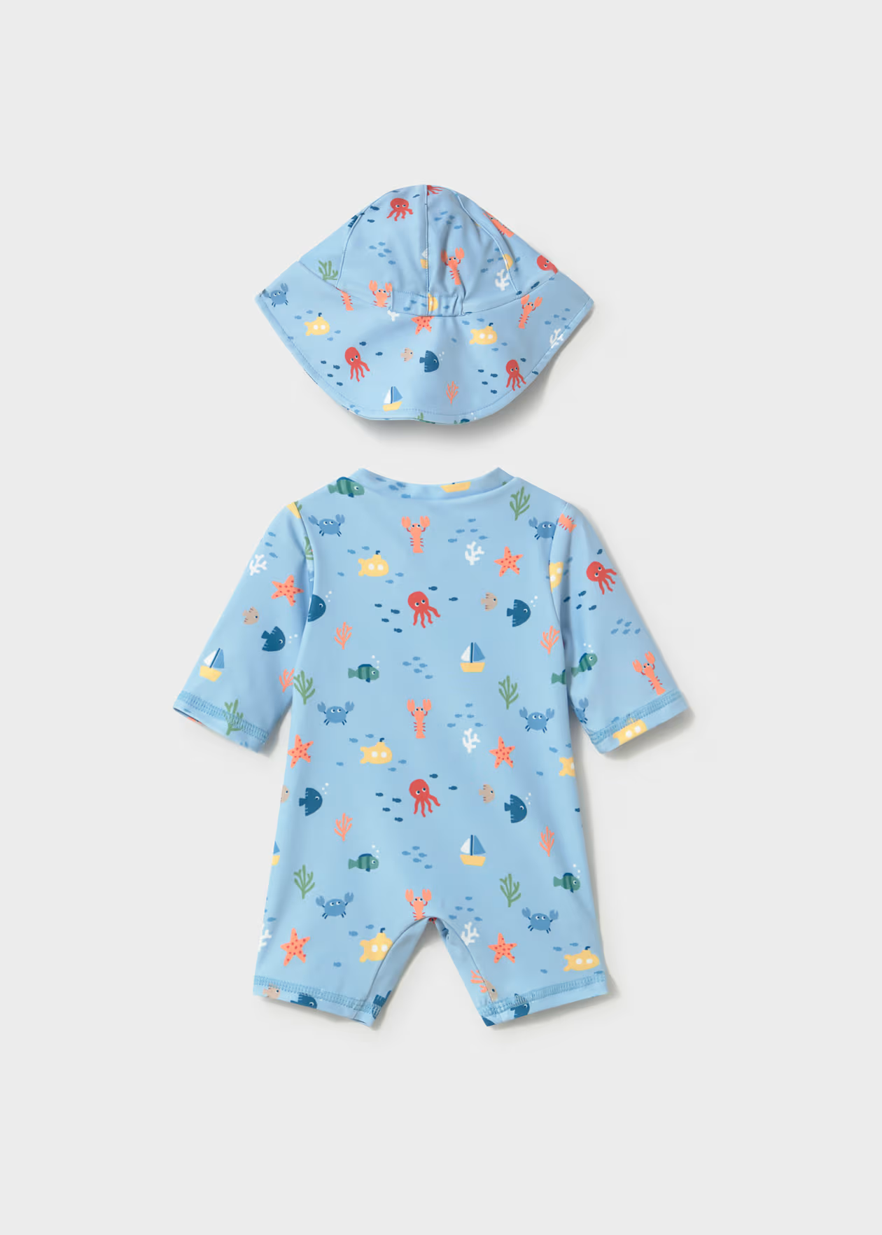 Newborn 2 Piece Swim Set with Sun Protection - Blue