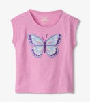 Painted Butterfly Snap Up Tee - Lilac Chiffon