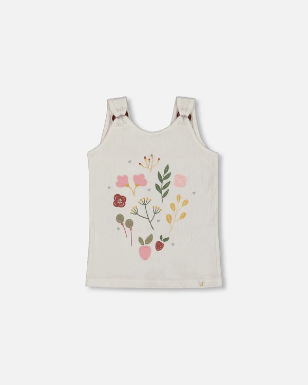 Crinkle Jersey Tank Top - Off White