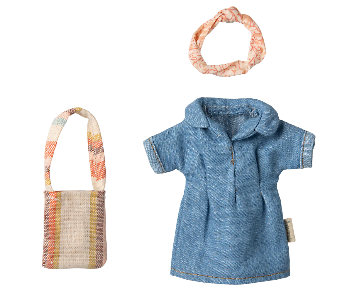 Clothes for Mum Mouse - Denim Dress and Bag-Little Sprout