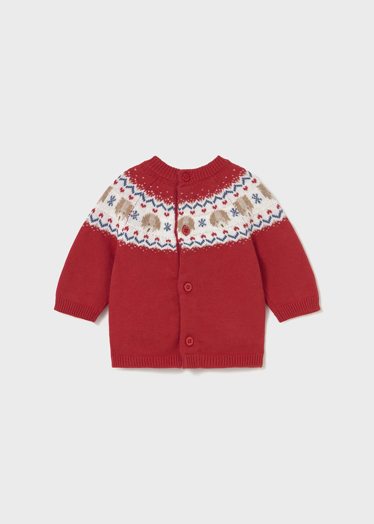 Newborn Boy Soft Knit Sweater - Cherry