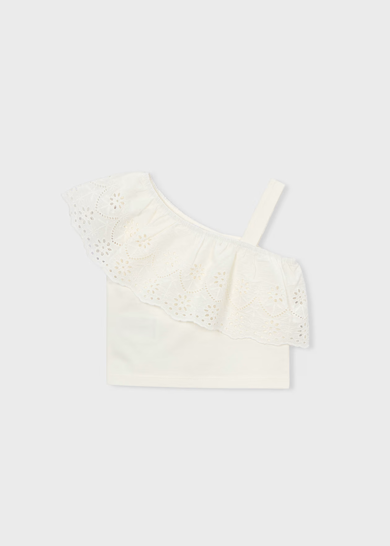 Mayoral Girl Ruffled T Shirt Natural Little Sprout