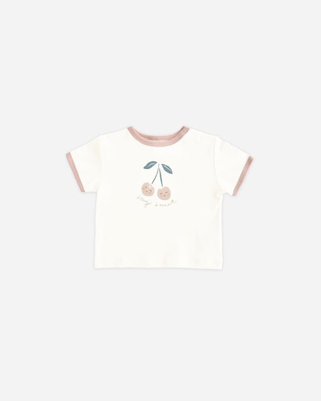 Quincy Mae Ringer Tee Cherry Little Sprout