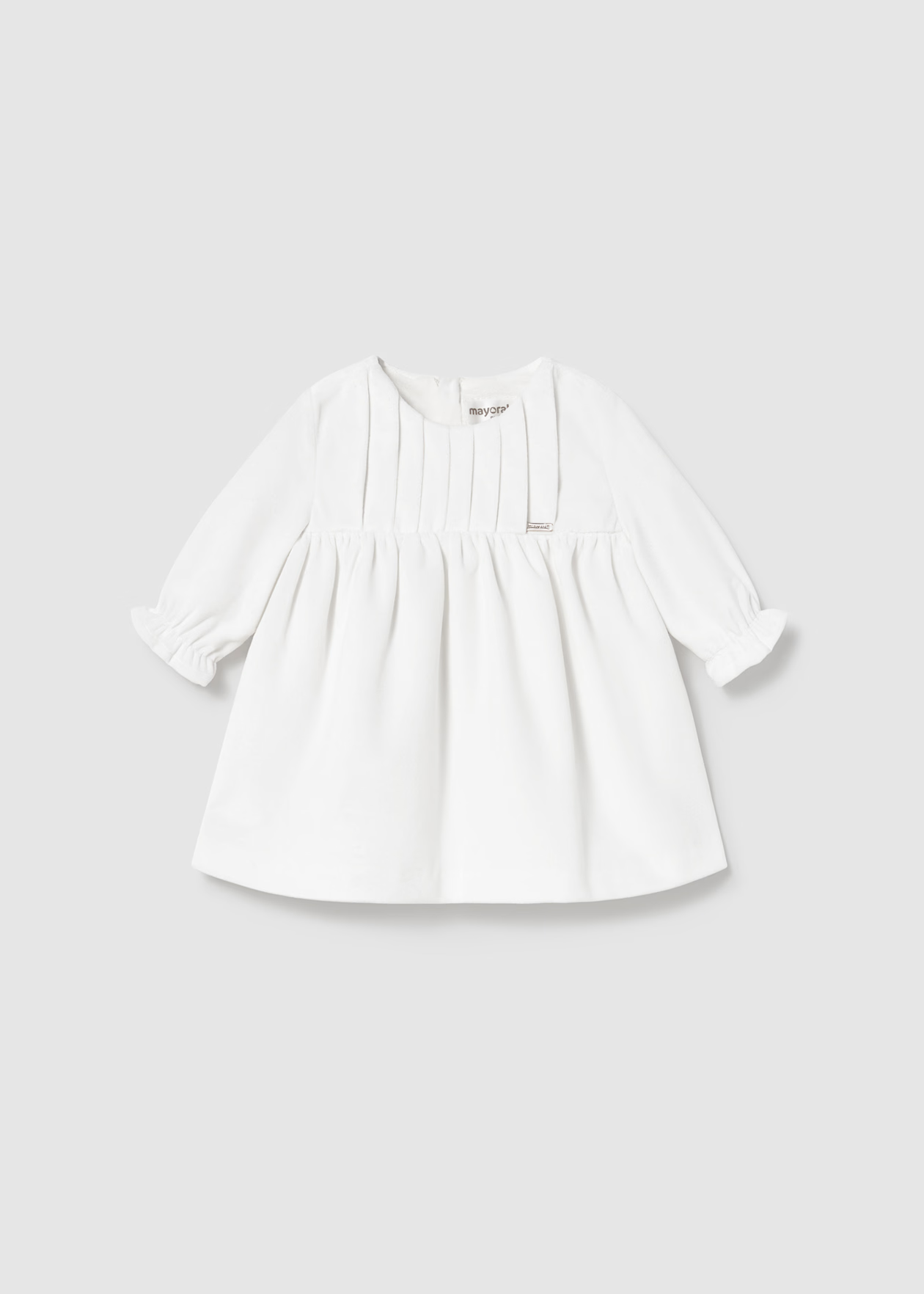 Mayoral Newborn Girl Velvet Dress Ecru Little Sprout