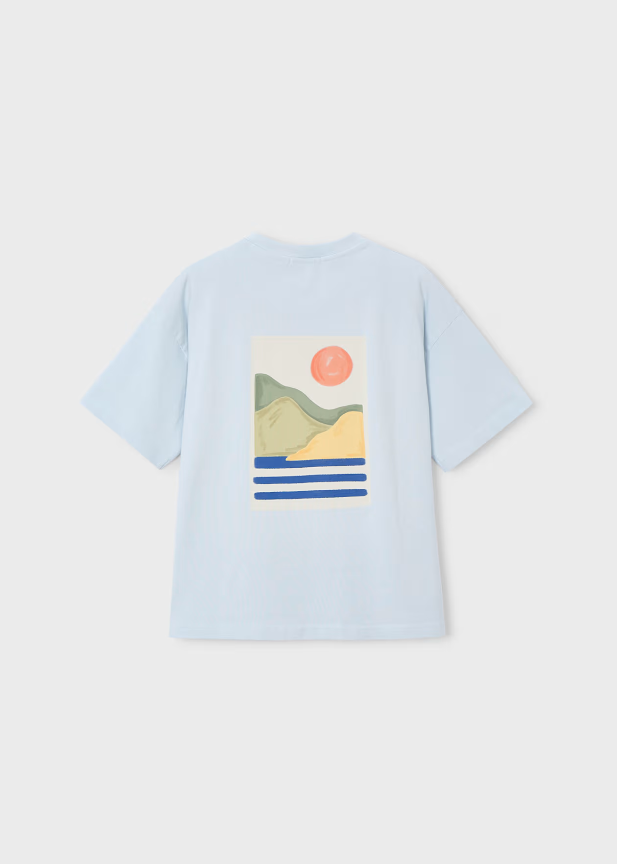 Boy T Shirt Landscape Graphic Boston Kids - Sky Blue