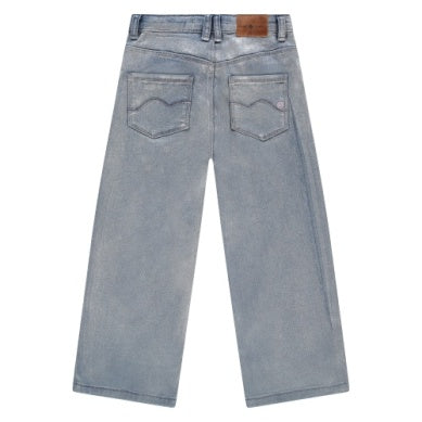 Wide Leg Denim - Silver Coated