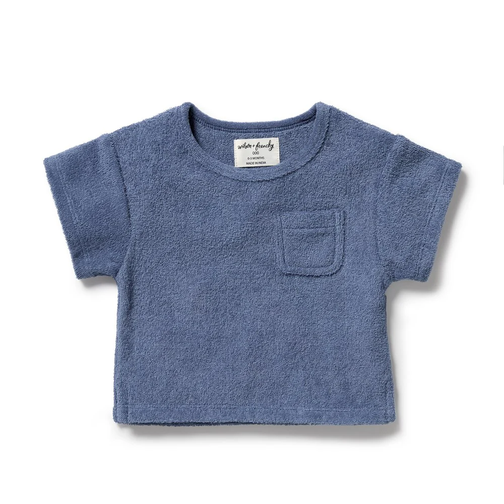 Wilson + Frenchy Deep Blue Organic Terry Tee Little Sprout