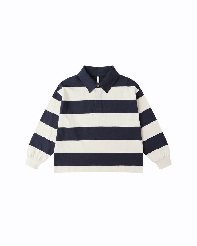Rugby Polo Navy Stripe Little Sprout