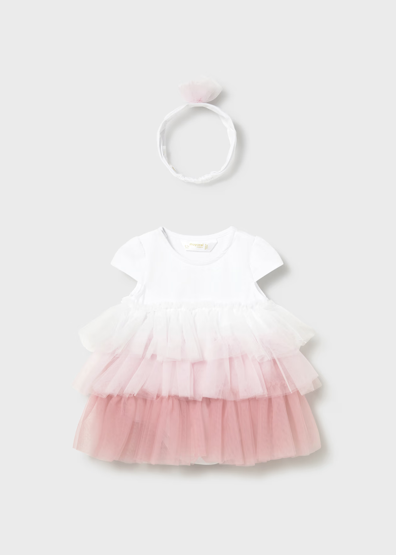 Mayoral Newborn Tulle Dress Baby Pink Little Sprout