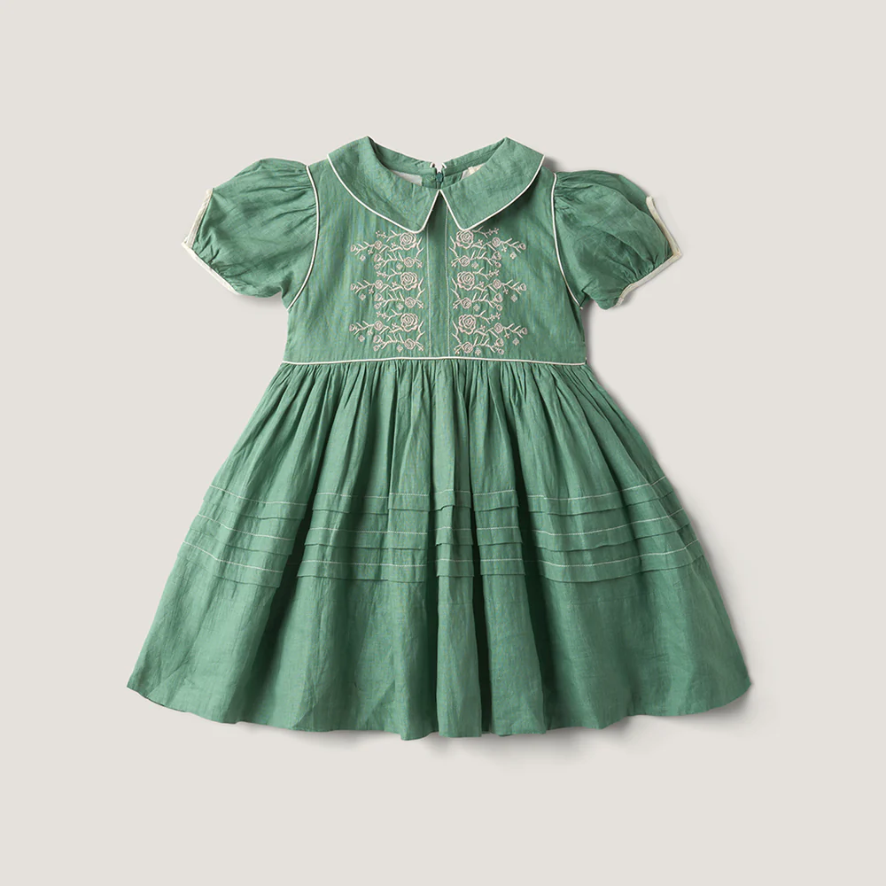 lali Kids Maragold Dress Peridot Green Little Sprout