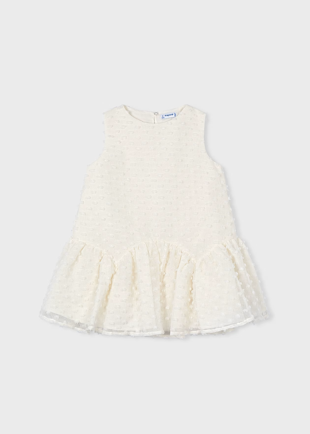 Mayoral Girl Plumeti Dress Bone Little Sprout