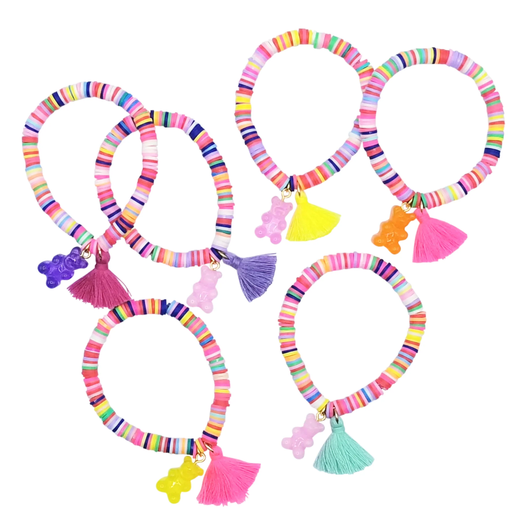 Neon Gummy Bear Heishi Bracelet