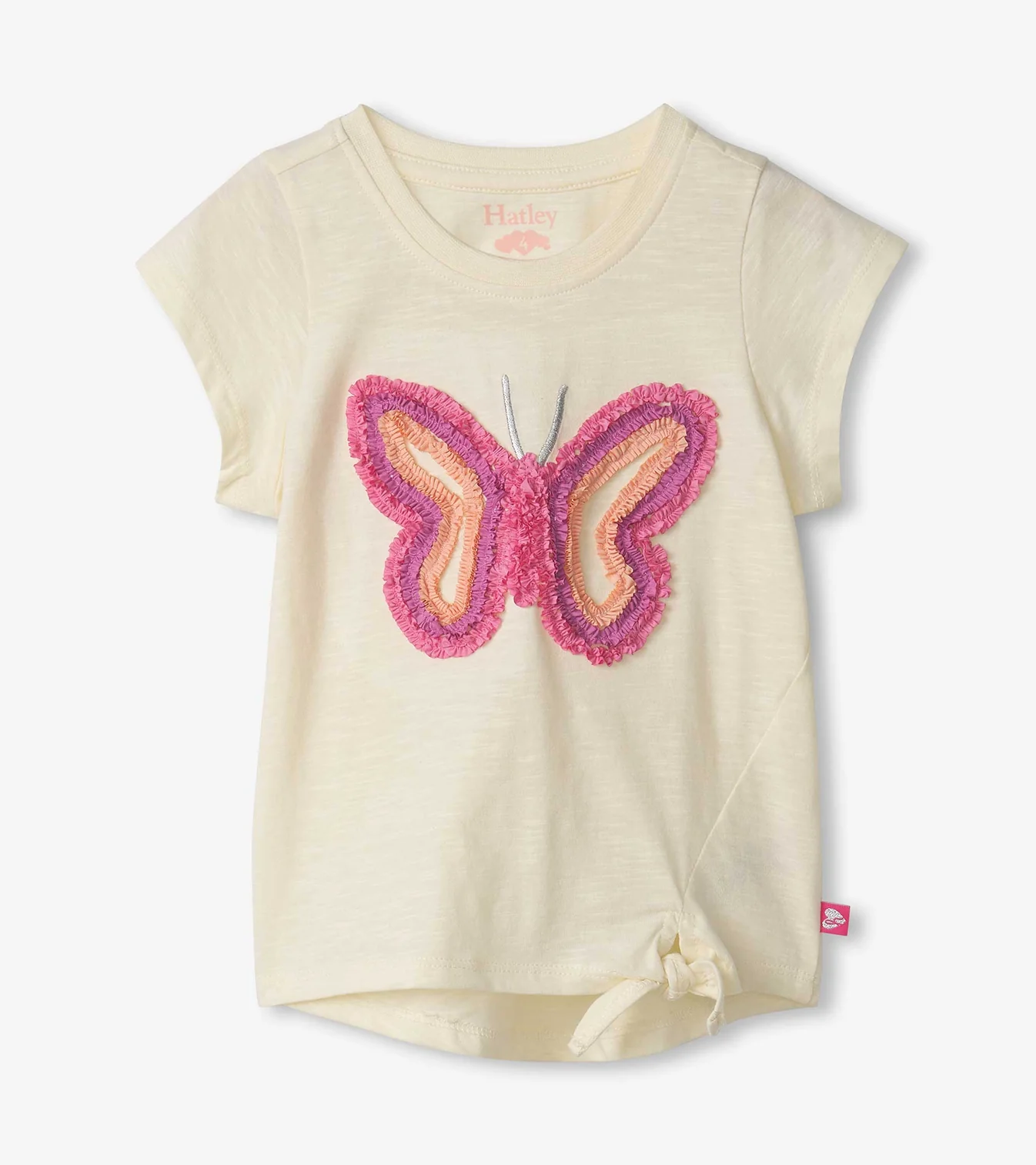 Glowing Butterfly Tie Front Tee