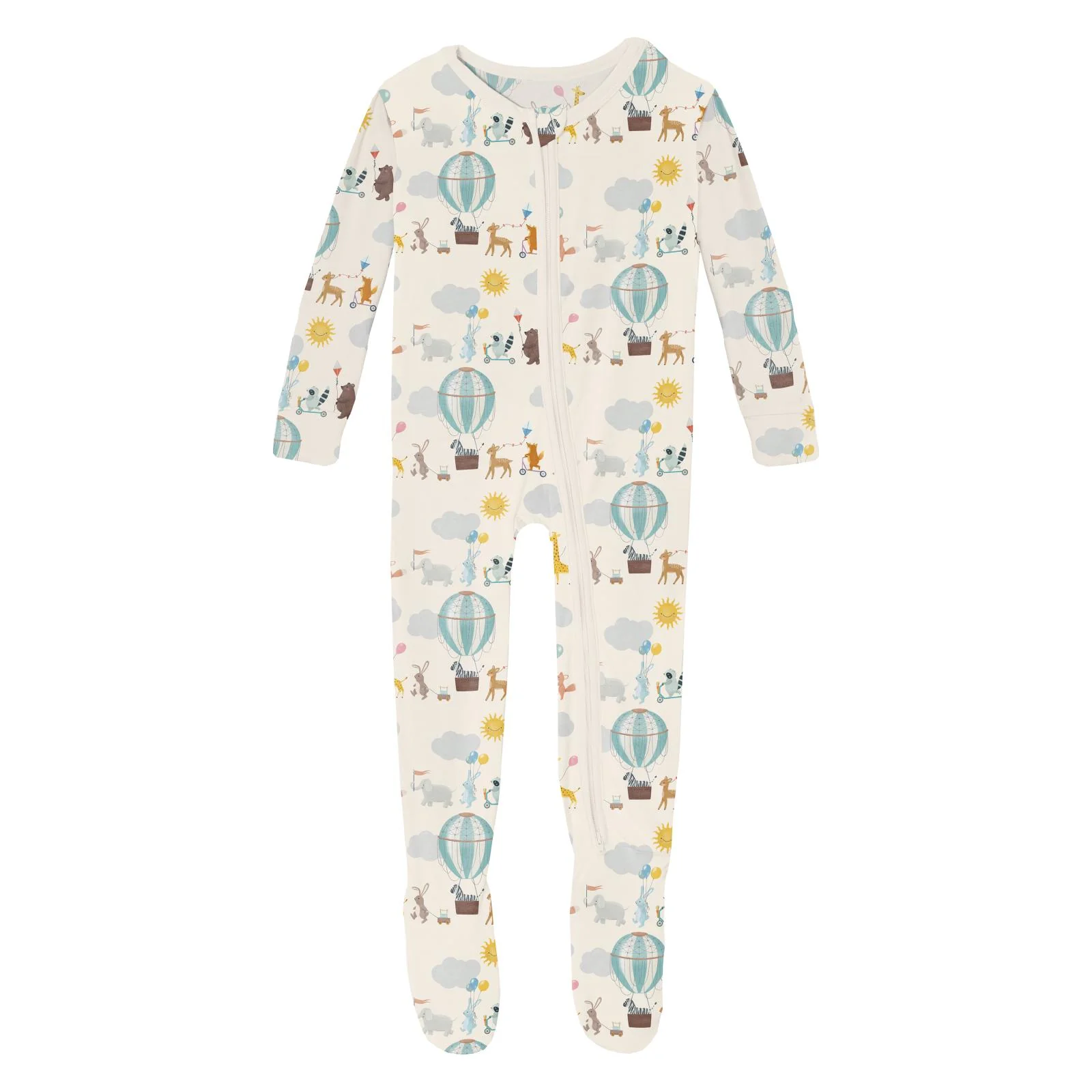 Kickee Pants Footie Natural Animal Parade