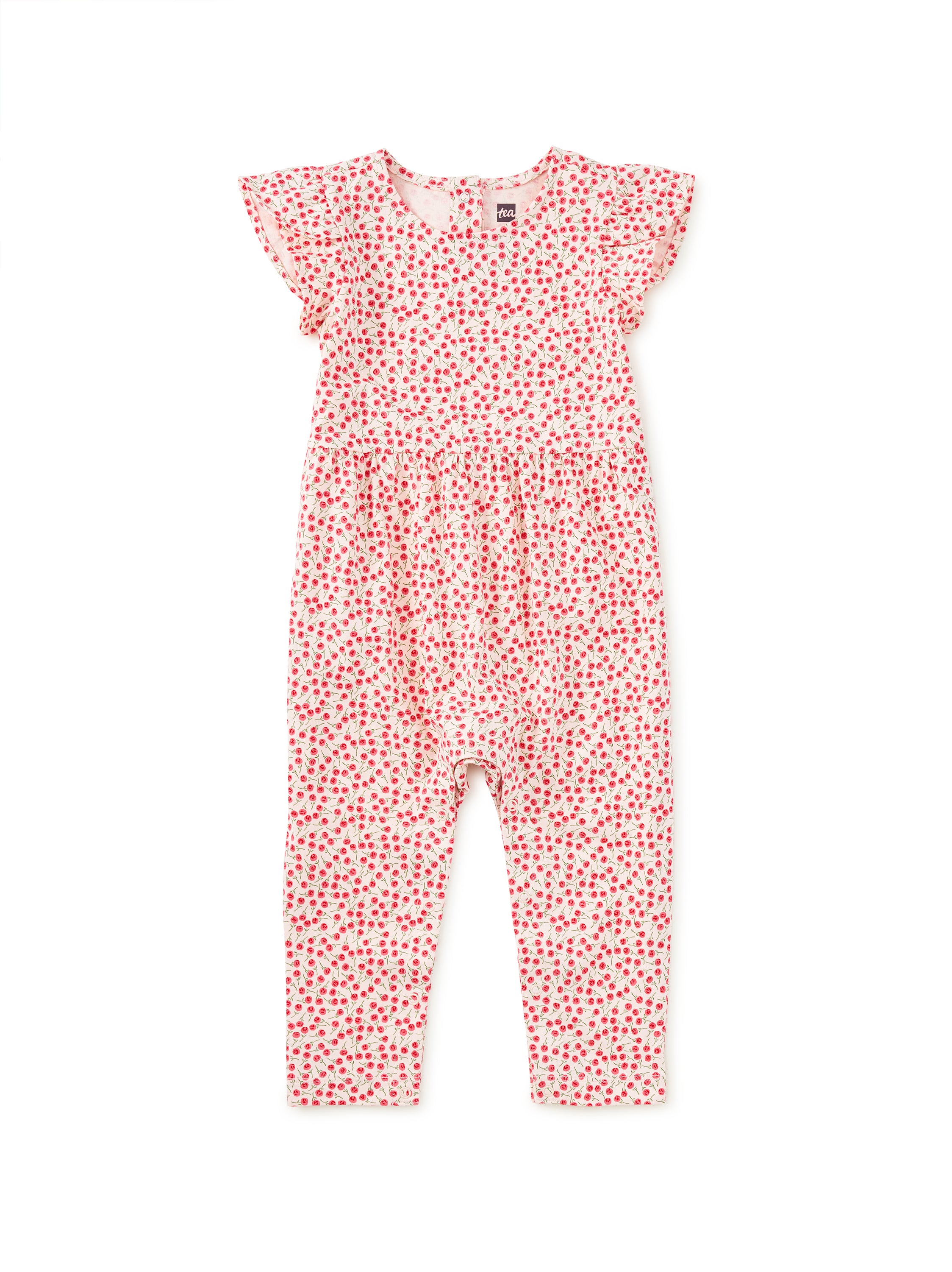 Tea Collection Tulip Sleeve Romper Mini Rose Toss Little Sprout