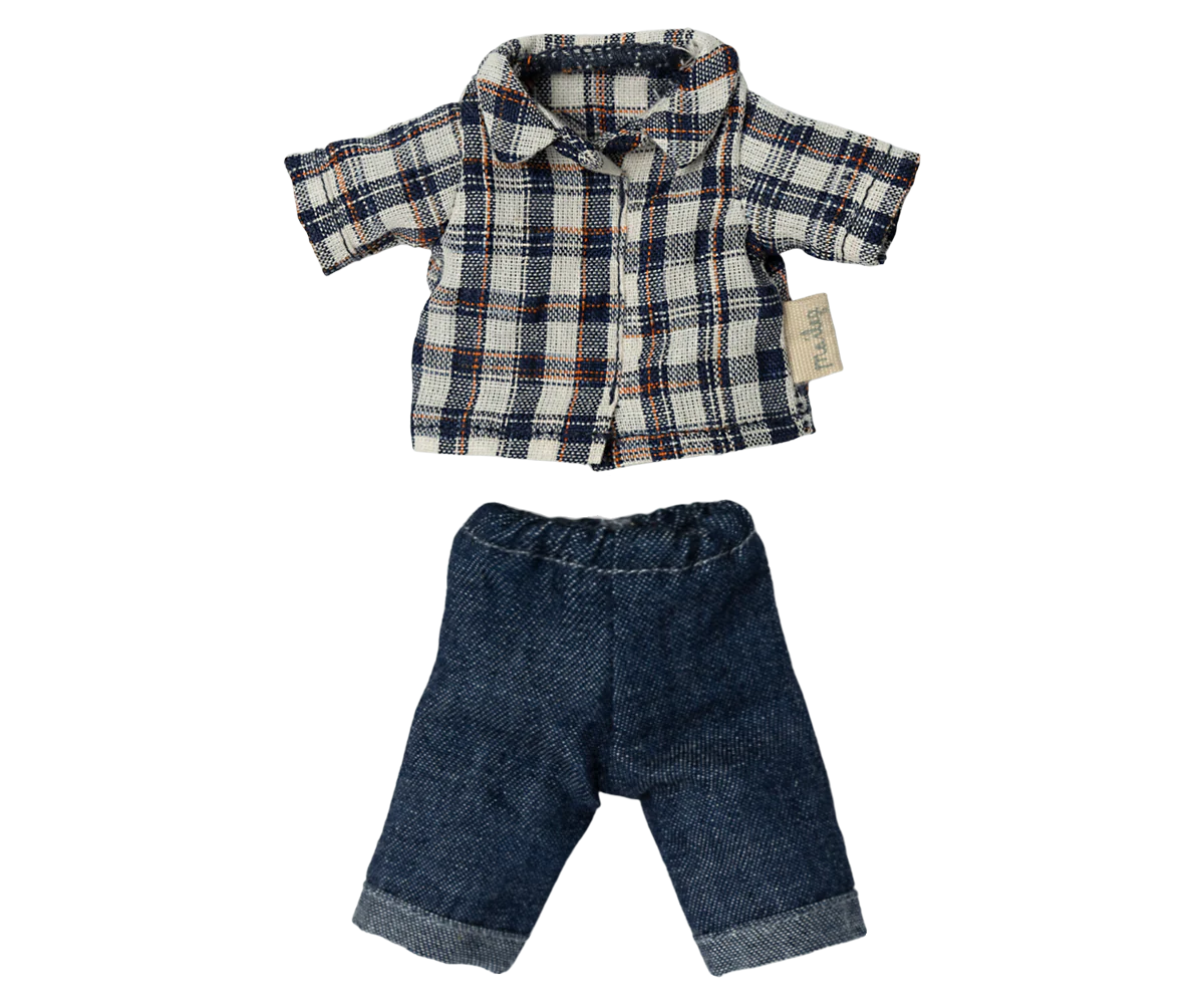 Clothes for Mouse, Dad - Jeans and Buttondown-Little Sprout