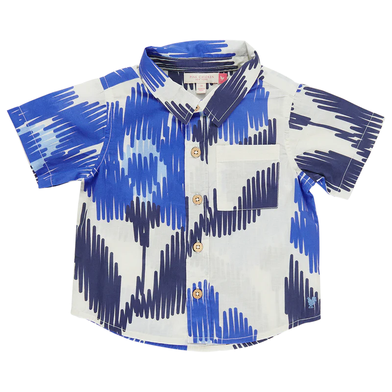 Boys Jack Shirt - Blue Ikat