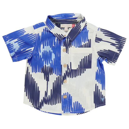 Boys Jack Shirt - Blue Ikat