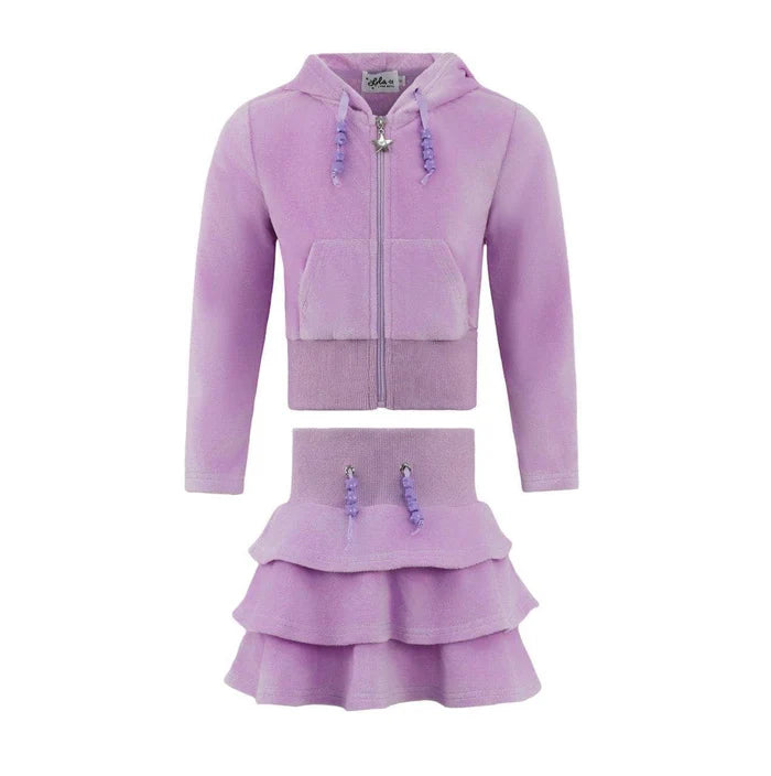 Lola and the Boys Lavender Velour Margot Set Little Sprout