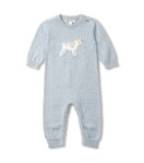 Little Bull Dog Sweater Romper - Blue Tint