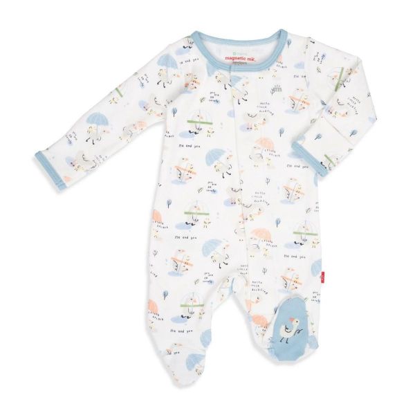 Organic Cotton Magnetic Footie - Little Duckling