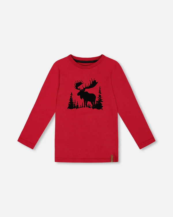 Long Sleeve Jersey T-Shirt - Jester Red Moose