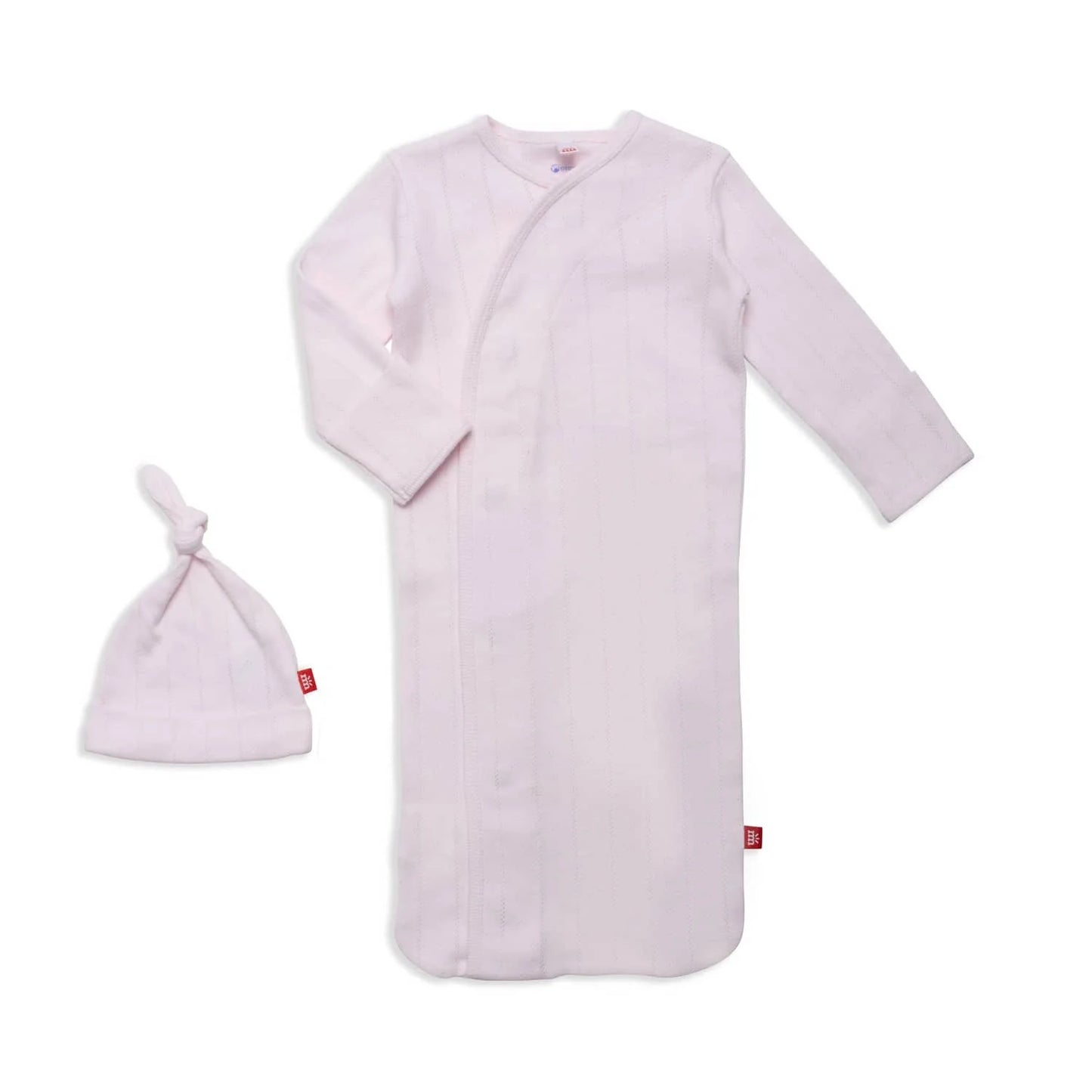 Love Lines Gown and Hat Set - Organic Pointelle Cotton