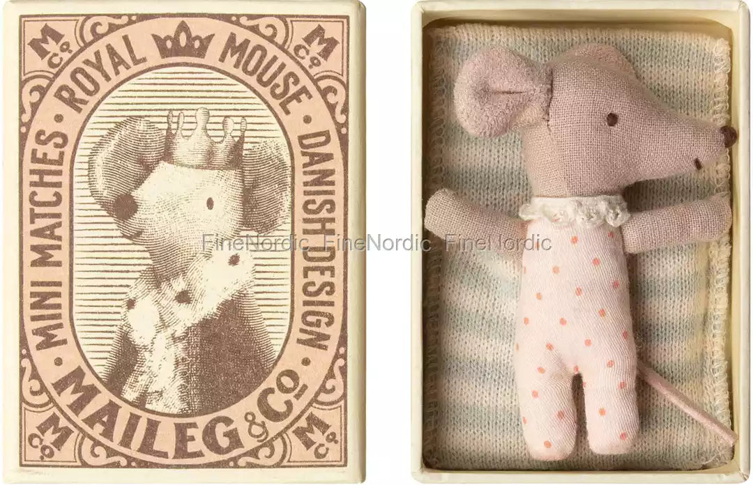 Sleepy Wakey Baby Mouse In Matchbox