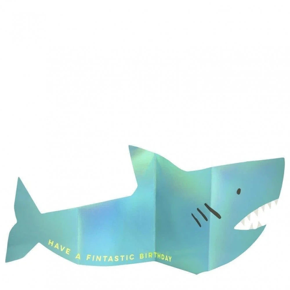 stand up shark birthday card