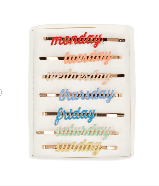 Enamel Week Day Hair Slides