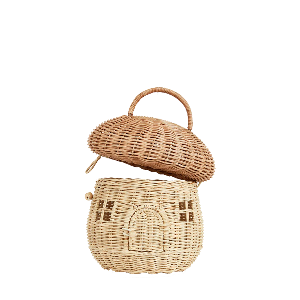 Rattan Mushroom Basket - Natural